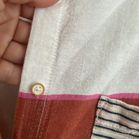 Holding Horses Anthropologie Monroe Striped Button Down Oversized Shirt - Picture 8 of 8